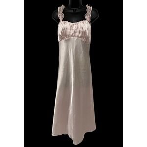 Vintage Linea Y2K 90s Maxi Babydoll Slip Dress M Coquette Fairy Princess‎ Pink